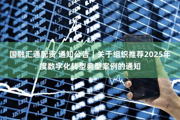 国融汇通配资 通知公告｜关于组织推荐2025年度数字化转型典型案例的通知